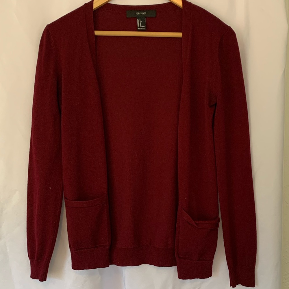 Forever 21 Maroon Cardigan